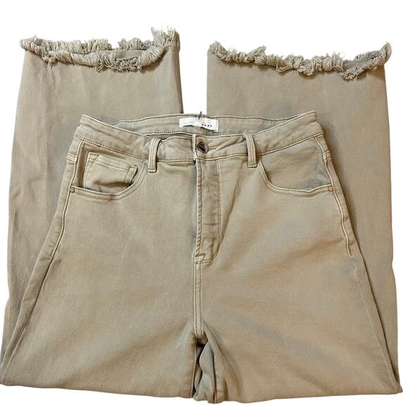 Risen Khaki, Wide Leg, Frayed Bottom Hem, Jeans- 30 - Picture 1 of 11